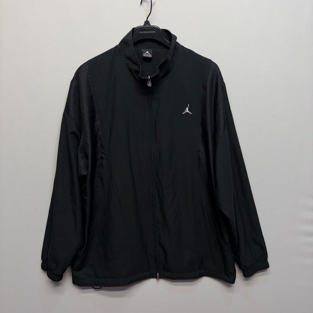 Nike Air Jordan Men Full Zip Windbreaker Track Jacket Size 3XL Black D111 -13